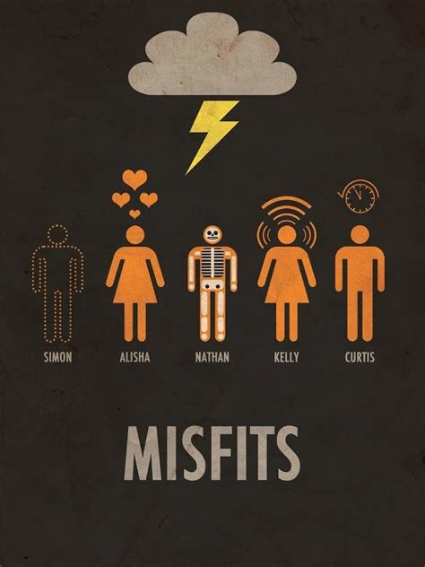 Characters and their Powers | Misfits | Misfits, Minimalist poster, Misfits tv show