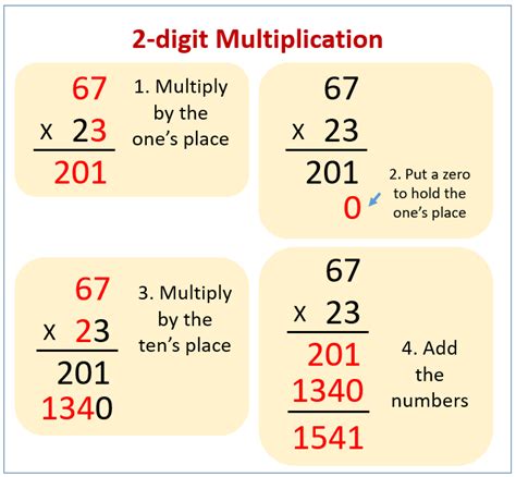 how to multiply 2-digit numbers by 2-digit numbers, examples and step ...