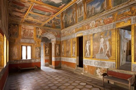 Premium AI Image | Domus aurea neros golden house intricate frescoes ...