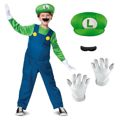 Buy DISGUISE Official Deluxe Super Mario Luigi Costumes for Kids ...