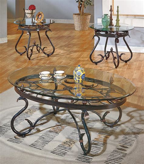 Glass And Metal Coffee Table Sets : Contemporary Glass And Metal ...