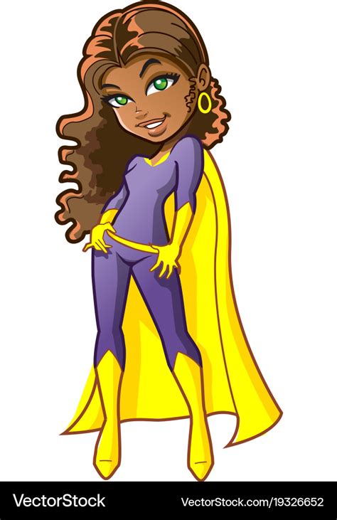 Pretty black african american teen girl superhero Vector Image