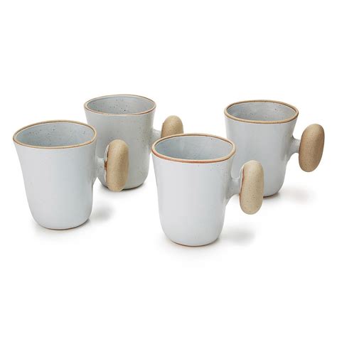 Ceramic Stone Handle Mugs - Set of 4 | unique mugs | UncommonGoods