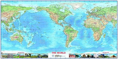 World Wall Map (N. America Centered) | Maps.com.com