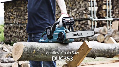 Makita DUC353Z Twin 18v / 36v LXT Cordless 35cm Chainsaw Lithium Ion - YouTube