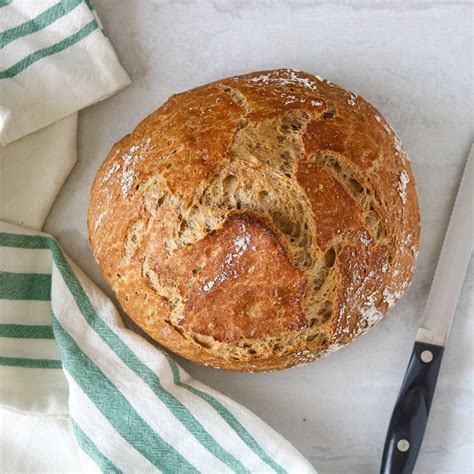 No-Knead Whole Wheat Dutch Oven Bread | A Mind "Full" Mom