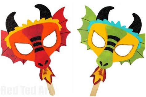 DIY Dragon Mask Printables - Red Ted Art - Kids Crafts