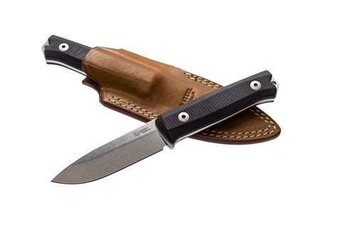 LionSTEEL B40 4" Fixed Blade Knife / Black G10 / Stonewash Sleipner Steel