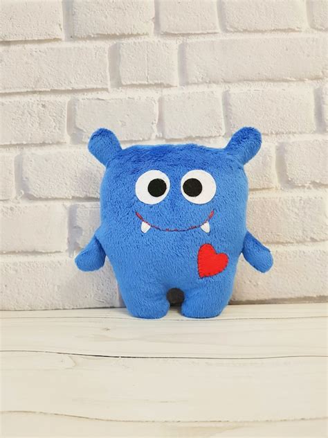 Blue Cute Plush Toy Monster Stuffed Soft Monster Blue Baby Toy - Etsy