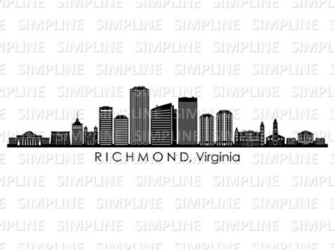 RICHMOND Virginia USA SKYLINE City Outline Silhouette Vector - Etsy