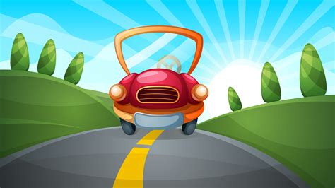 Travel illustration. Cartoon road landscape. 556759 Vector Art at Vecteezy