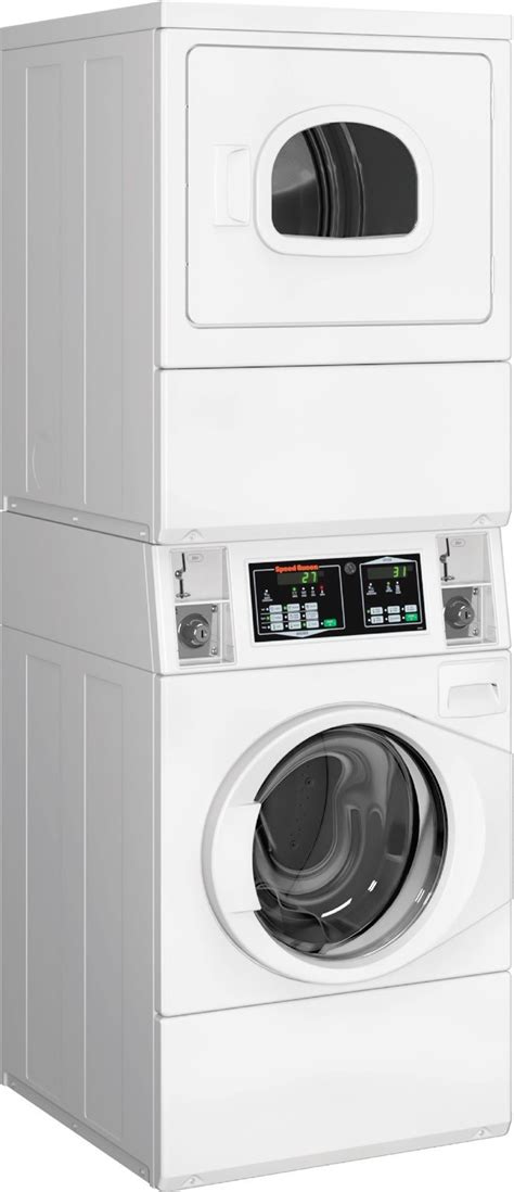 Speed Queen STGNCASP113TW01 27 Inch Stacked Washer and Dryer with Gas Dryer, ADA Compliant ...