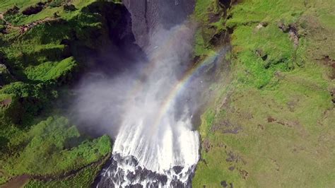 Skógafoss Waterfall Iceland (Drone Footage) - YouTube