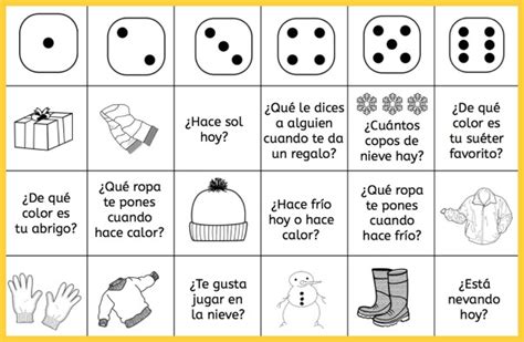 Spanish Winter Vocabulary Games - Spanish Playground