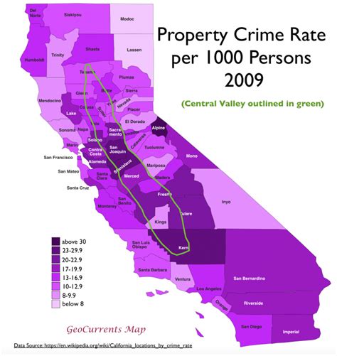 California Property Crime Map - GeoCurrents