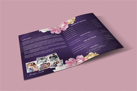 Floral Funeral Program Template on Behance