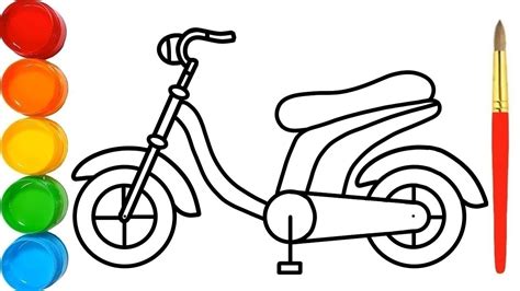 How to Draw Electric Bicycle and Paint Coloring Pages - YouTube