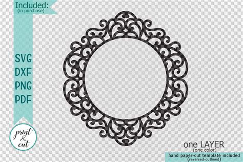 Swirly Swirls monogram frame for name bundle cutting svg pdf