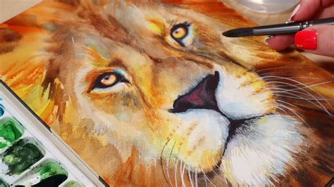 Lion Watercolor Painting