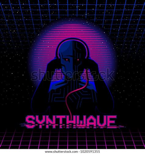 Retro Futuristic Synthwave Vector Illustration 1980s Stock Vector (Royalty Free) 1020591355 ...