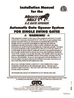 Installation Manual for the Automatic Gate Opener … / installation ...