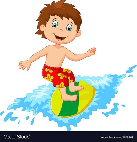 Kids Surfing Clipart