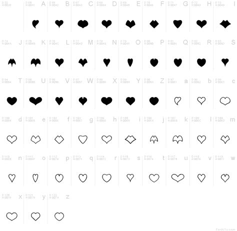 HEART shapes font | Fonts2u.com