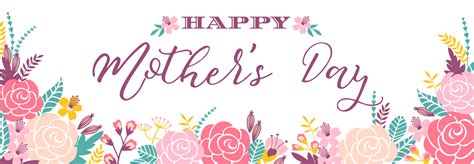 Happy Mothers Day lettering greeting banner with Flowers. 300693 Vector Art at Vecteezy