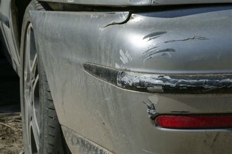 Damaged Car Bumper As a Result of a Car Accident Stock Photo - Image of ...