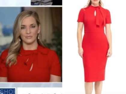 Outnumbered: September 2020 Katie Pavlich's Red Keyhole Tie Neck Sheath Dress | Shop Your TV