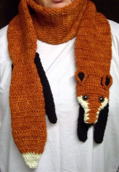 Crocheted Fox Scarf | Crochet fox, Fox scarf, Knit crochet