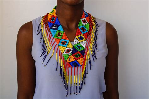 African Wedding Necklace Zulu Necklace Beaded Shawl | Etsy