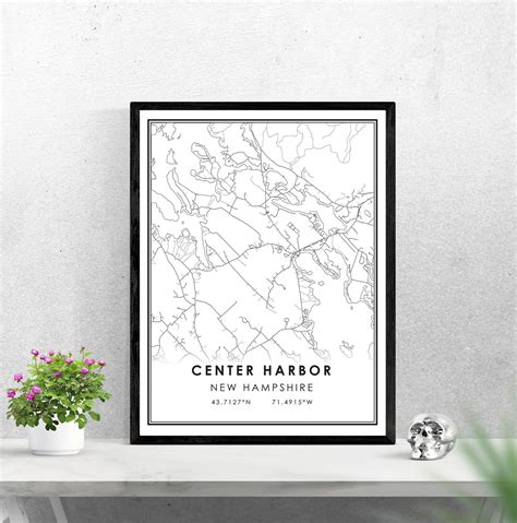 Center Harbor map print poster canvas Center Harbor Street | Etsy