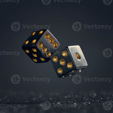 Two black dice are falling on a dark gray background. 6014569 Stock ...