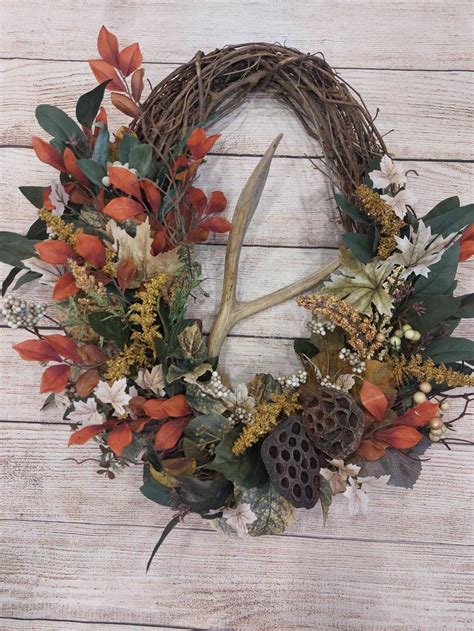 Antler Wreath Deer Antler Wreath Cabin Wreath Lodge Wreath - Etsy