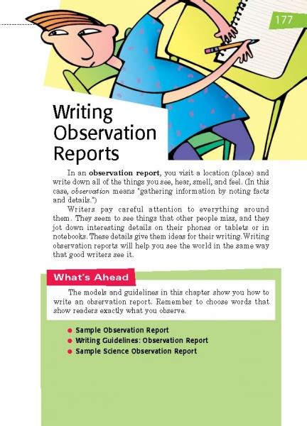 how to write an observation report