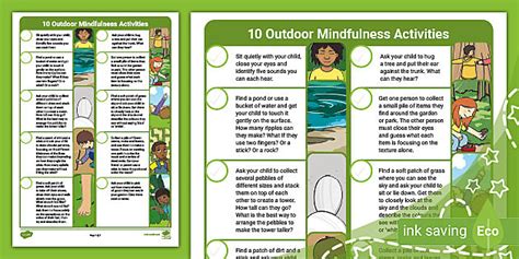 10 Outdoor Mindfulness Activities (teacher made) - Twinkl