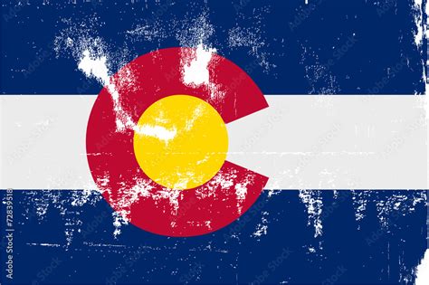 Colorado State Flag Grunge Stock Vector | Adobe Stock