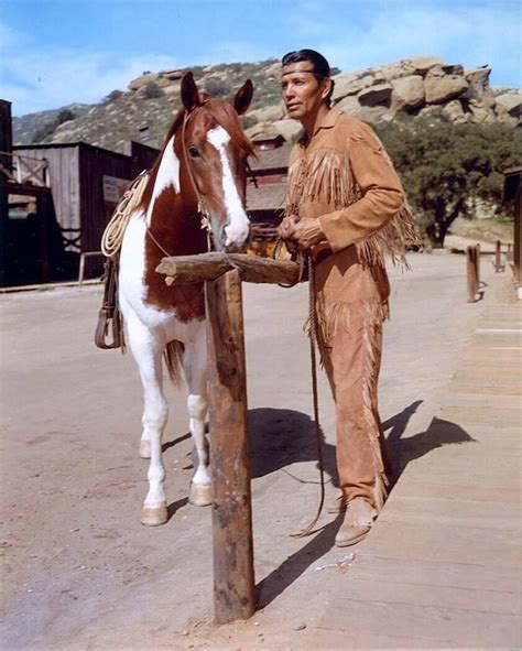 Jay Silverheels as 'Tonto' with his horse 'Scout' in "The Lone Ranger ...