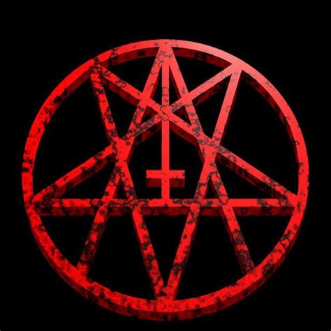 Inverted Red Pentagram With Upside Down Cross by Satan666Space on ...