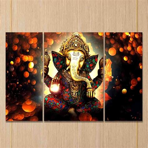 Lord Ganesha Art Print Design Wall Painting Home Decor - Prabhubhakti