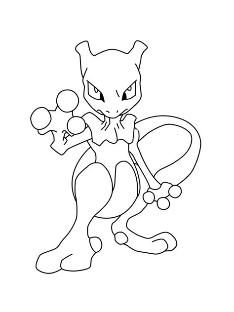 Pokemon Mewtwo coloring pages - Free Printable