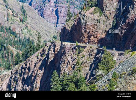 Route 550 San Juan Skyway Scenic Byway also known as Million Dollar Highway between Ouray and ...