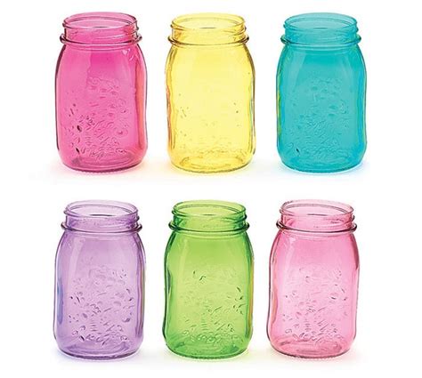 Items similar to Mason Jars Rainbow Colored Glass 16oz Pint Size Jars ...