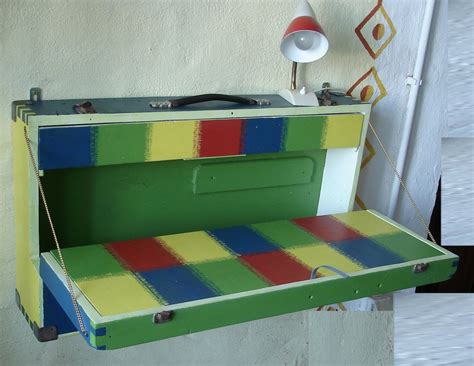 Hanging Desk / Wall Desk / Retired Tool Box Desk / Wall Cabinet Table/ Laptop Desk, colorful ...