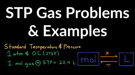 STP Gas Chemistry (Standard Temperature and Pressure) Examples Practice Problems Questions ...