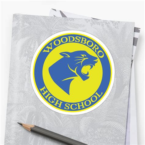 "Woodsboro High School" Sticker by OldSkratch | Redbubble