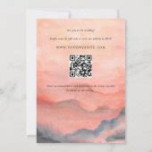 Mountain Rustic Sunset Watercolor QR Code Wedding Invitation | Zazzle