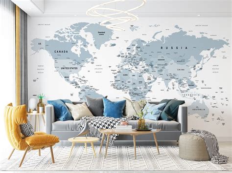 Customized Large World Map Wallpaper World Map World Map - Etsy