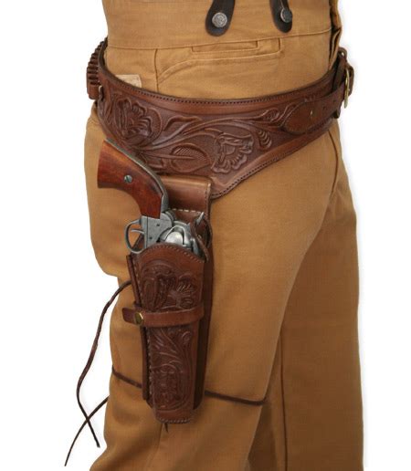 (.22 cal) Western Gun Belt and Holster - RH Draw - Chocolate Brown ...